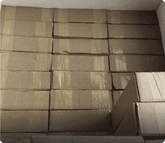Cartons prepared for dispatch