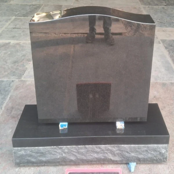 Black Granite Upright Headstone