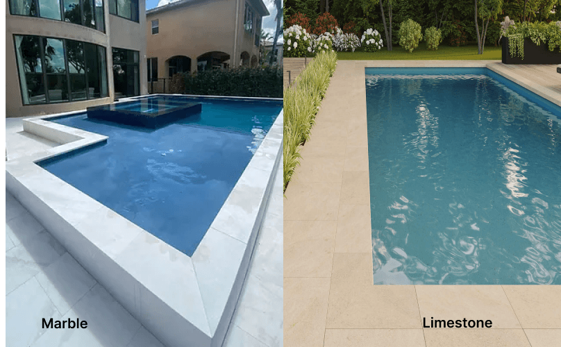 limestone and marble flooring