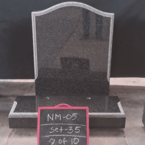 dark grey granite ogee shape headstone