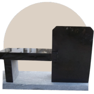 Black Granite Memorial Bench with One-Side Tablet