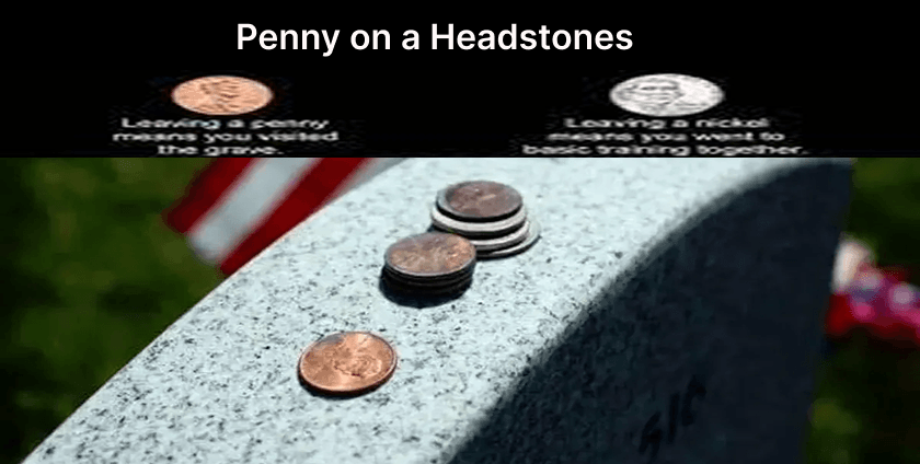 penny on a headstones