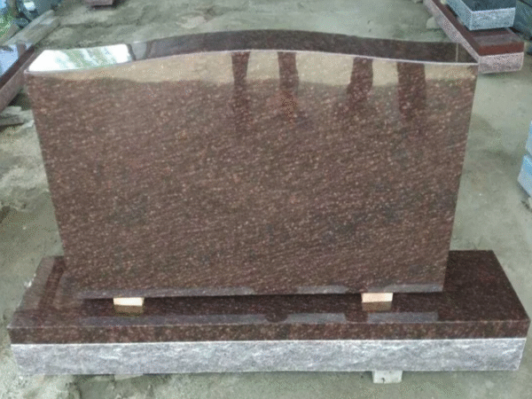 Red Granite Double Upright Headstone - Image 4