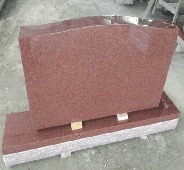 Red Granite Double Upright Headstone