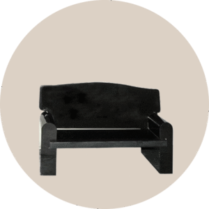 black granite Couch Memorial Bench