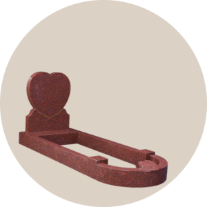 Heart shaped headstone with curved foot kerb sets