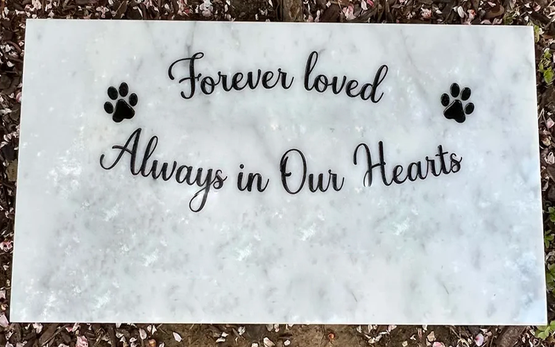 Pet headstones laser engraved
