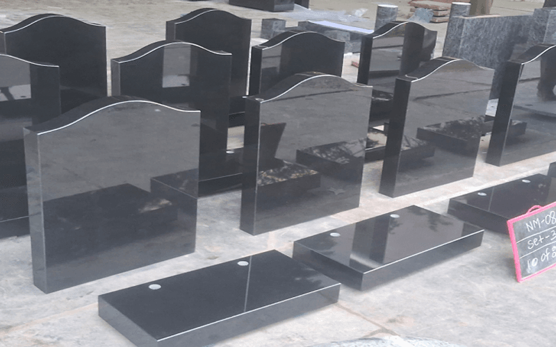 black granite headstones 